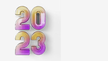 New Year 2023 Copy Space With Typography 3D Render Illustration 02