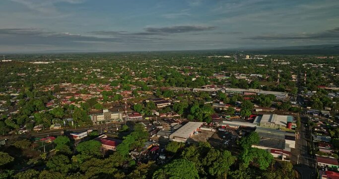 David Panama Aerial v19 panoramic sunrise view drone flyover el vedado and barrio el carmen neighborhoods capturing morning townscape and surrounding landscape - Shot with Mavic 3 Cine - April 2022