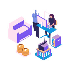 Fototapeta premium Become a freelancer flat style illustration design