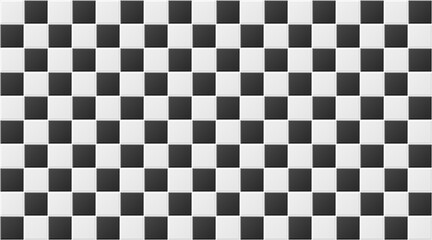 Seamless black and white checkered tile square pattern. Wallpaper, Print. Vector illustration.