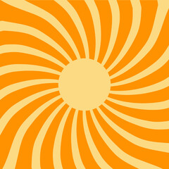 Retro Orange Sun Brust Horizontal