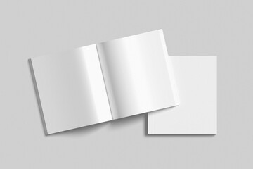 Square book, magazine, catalog, brochure mockup