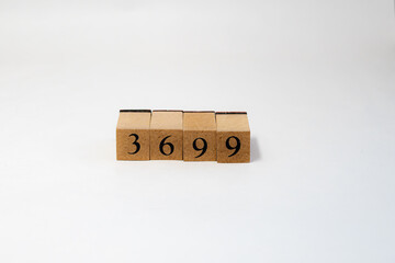 木ブロック　数字　ナンバー　Number　3699