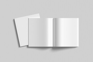 Square book, magazine, catalog, brochure mockup