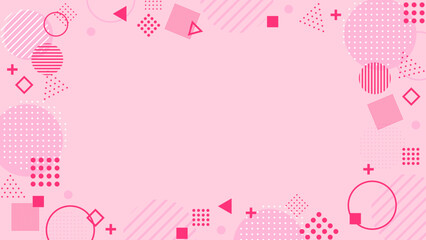 abstract frame with pink geometric patterns