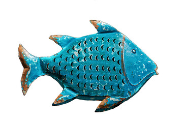 old decorative fish made of sheet metal