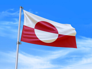 Greenland flag waving in the wind