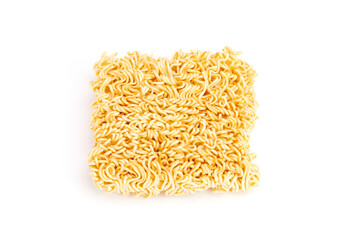 instant noodles Isolated on white background raw noodles or fast-cooked food pasta. or fast food Asian Japanese chinese