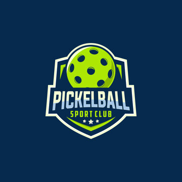 Pickle Ball Sport Graphic Template. Pickle Ball Game Tournament In Badge Emblem Patch Label Style.