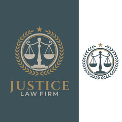 law firm legal vector template. justice graphic illustration in luxury style.