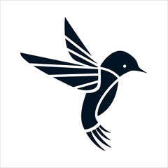 Vector hummingbird icon flying logo little bird silhouette logo design © Jose