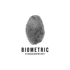 fingerprint biometric vector template. finger stamp graphic illustration.