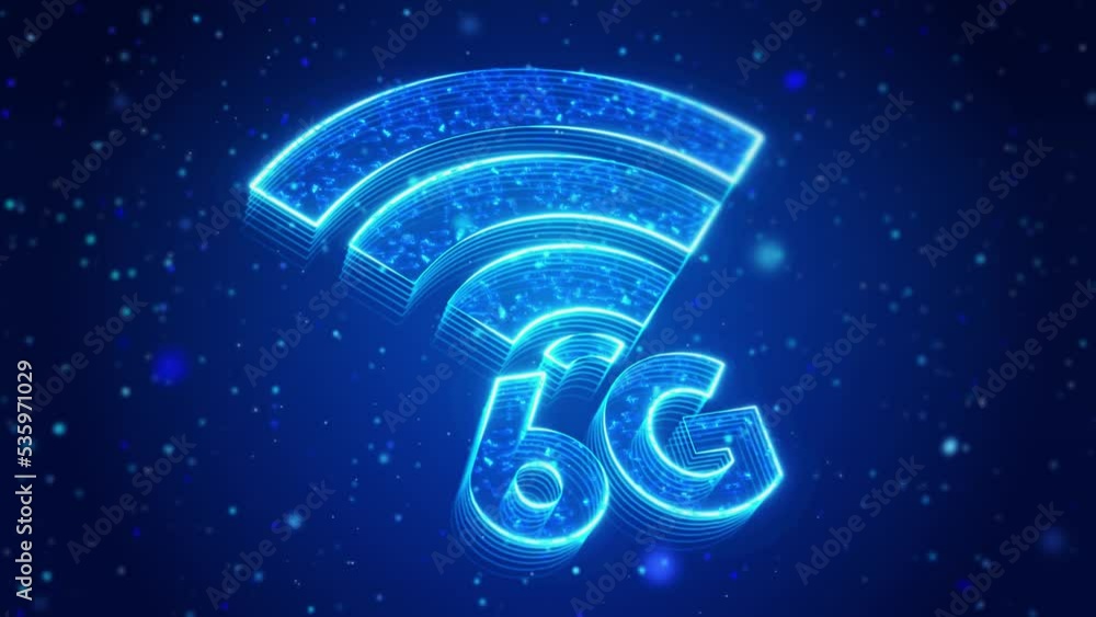 Poster 6g digital technology virtual screen hud hologram hi tech loop concept internet. wi-fi high speed wi