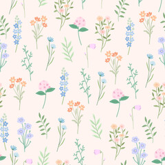 cute floral garden seamless pattern