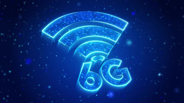6G Digital Technology Virtual Screen HUD Hologram Hi Tech Loop concept internet. Wi-fi High Speed Wireless. Modern technology. global information network. The future of digital communications