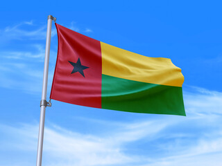 Fototapeta na wymiar Guinea-Bissau flag waving in the wind