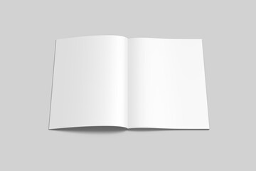 Blank open brochure mockup top view