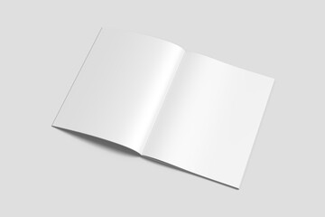 Blank open brochure mockup top view