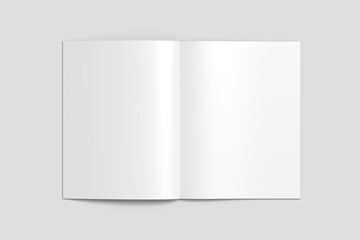 Blank open brochure mockup top view