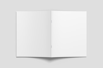 Blank cover of brochure mockup top view