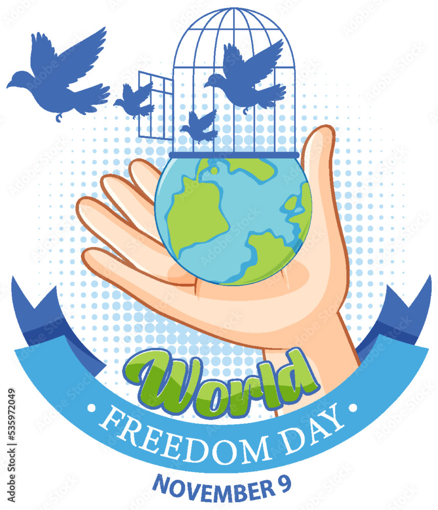 Wall mural World freedom day postr template