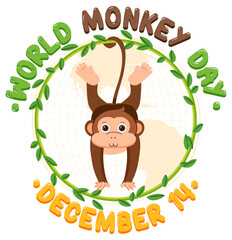 World monkey day poster design © blueringmedia