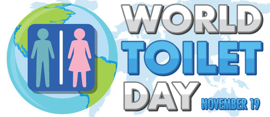 World toilet day text design