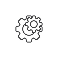 Setting gears line icon