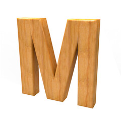 3D wood text alphabet letters