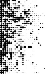 Abstract halftone wave dotted background. Futuristic twisted grunge pattern, dot, circles