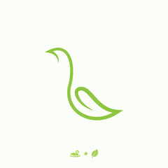 Swan plus Leaf - Nature logo icon