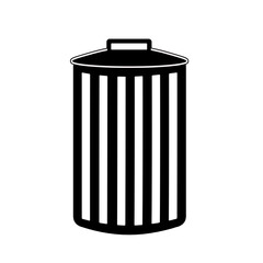 black rubbish bin icon for office.