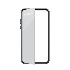 A smartphone with a screen that opens like an open door.