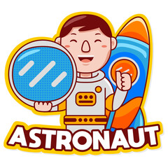Astronaut profession vector mascot logo template
