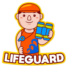 Lifeguard profession vector mascot logo template