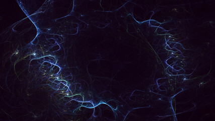 3D rendering abstract multicolor technology fractal light background