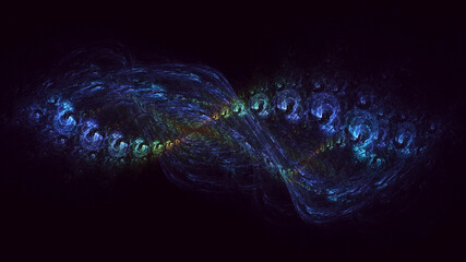 3D rendering abstract multicolor technology fractal light background