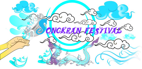 songkran festival and water festival. in Thailand