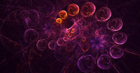 3D rendering abstract multicolor technology fractal light background