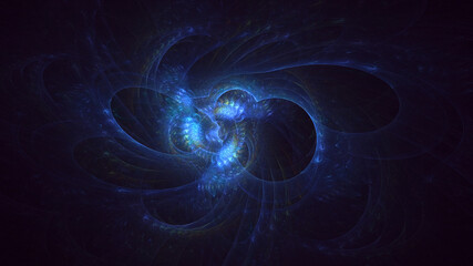 Obraz premium 3D rendering abstract multicolor technology fractal light background