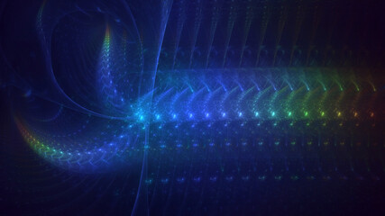 3D rendering abstract multicolor technology fractal light background