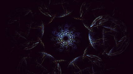 3D rendering abstract round light background