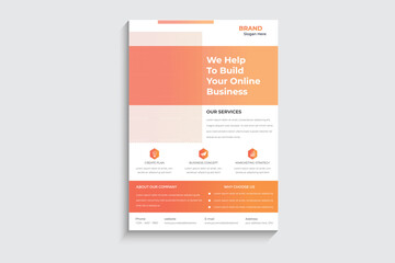 Corporate business flyer Design Template in A4. Can be adapt to Brochure, Annual Report, Magazine, Poster, Business Presentation, Portfolio, Flyer, Banner, Website. 