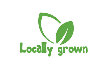 Locally grown  sign on white background	