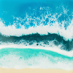 Resin art with turquoise colors. Epoxy effect abstract