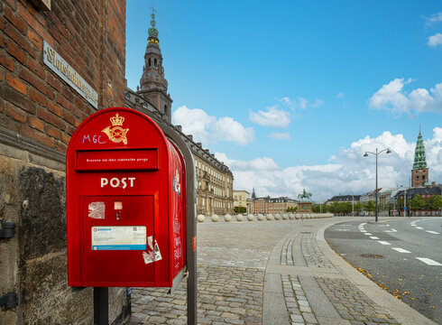 Danish post box in Copenhagen, Denmark