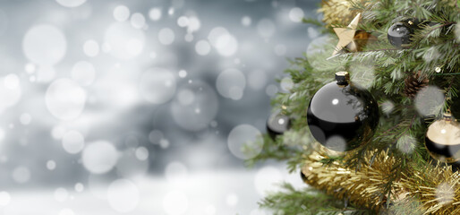 Christmas background with christmas decoration - 3d rendering