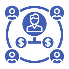 Affiliate Marketing Multicolor Glyph Icon