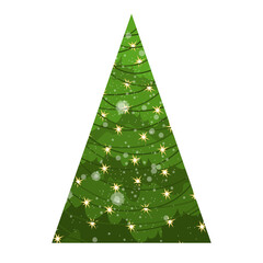 Merry Christmas. Vector image of a pyramidal abstract spruce. Christmas Tree