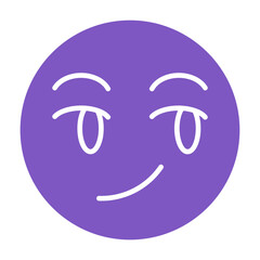 Smirking Multicolor Glyph Icon